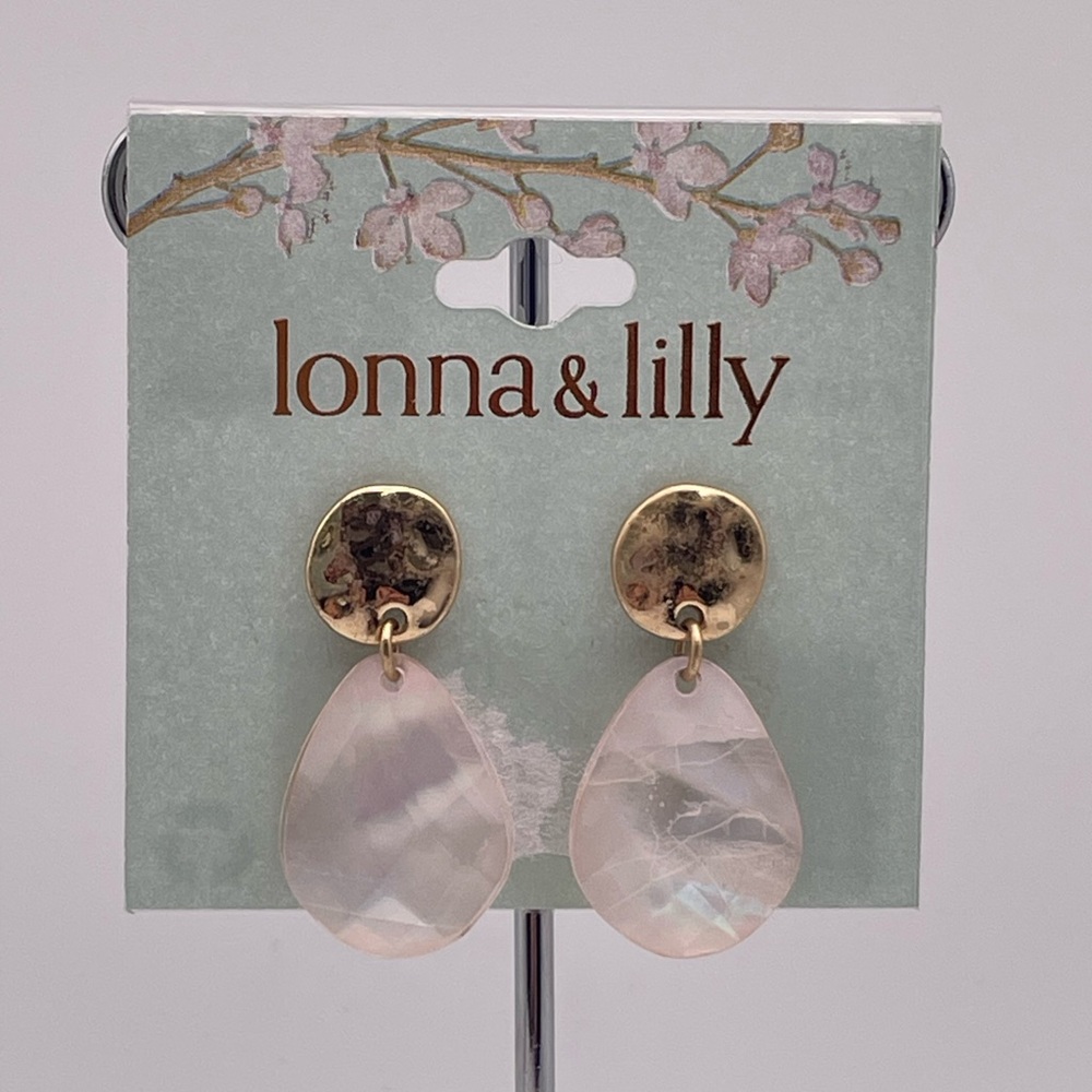 Lonna & Lilly Gold and Pink Teardrop Earrings